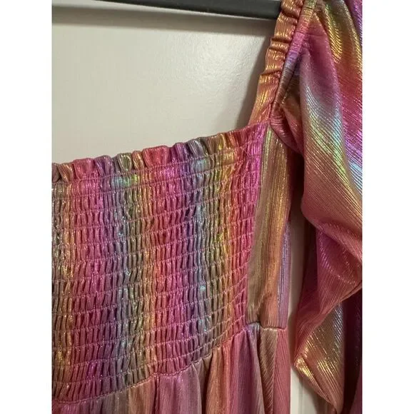 Show Me Your Mumu Downtown Rainbow Pink Tunic Mini Dress Size Small Women's - Picture 6 of 9
